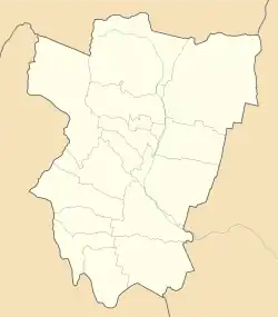 Mapa konturowa prowincji Tucumán, blisko centrum po lewej na dole znajduje się punkt z opisem „Concepción”