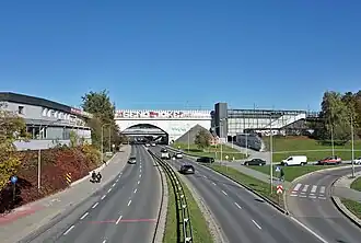 Widok na północ z wiaduktu na ul. Bronowickiej