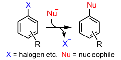 Schemat aromatycznej substytucji nukleofilowej