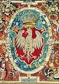 Arras wawelski z herbem Królestwa Polskiego