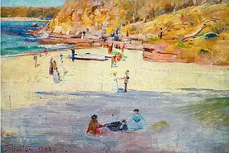 Arthur Streeton, Męska Plaża (ang. Malny Beach), 1895
