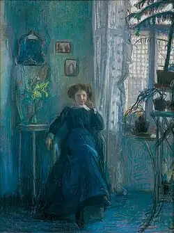 Portret damy we wnętrzu