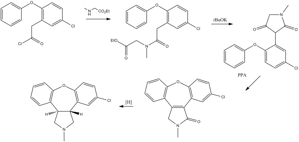 Schemat syntezy asenapiny