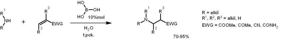 Katalizowana kwasem borowym reakcja aza-Michaela