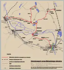 Mapa przebiegu linii kolejowej