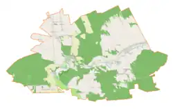 Mapa konturowa gminy Bałtów, blisko centrum na lewo znajduje się punkt z opisem „Zarzecze”