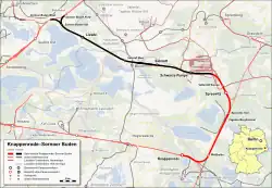 Mapa przebiegu linii kolejowej 6218