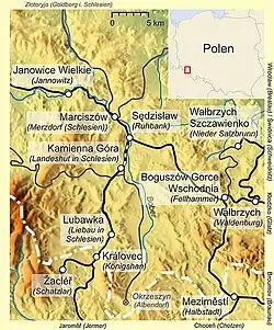 Mapa przebiegu linii kolejowej 298