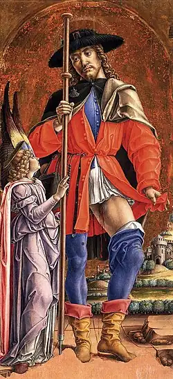 Bartolomeo Vivarini, Święty Roch i anioł, obraz tablicowy (138 x 59 cm), 1480