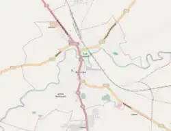 Mapa konturowa Bartoszyc, u góry nieco na lewo znajduje się punkt z opisem „Jarkowo”