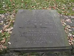 Stara tablica upamiętniająca Basztę Prochową III (2012)