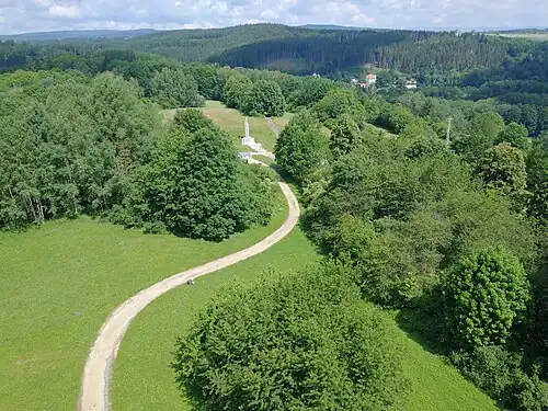 Pole bitwy z wieży widokowej na Vysokiej