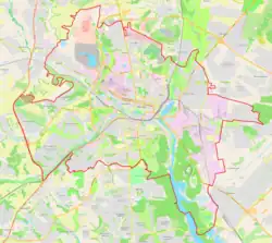 Mapa konturowa Biełgorodu, w centrum znajduje się punkt z opisem „Biełgorod”