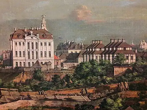 Widok pałacu od północy w 1773 roku