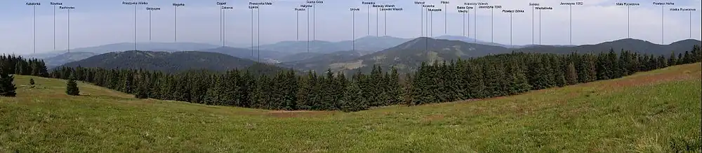 Widok na Praszywkę z Bendoszki Wielkiej