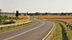 Droga wojewódzka nr 335 między Jaroszówką i Kolonią Kołłątaja. Widok w kierunku Chojnowa