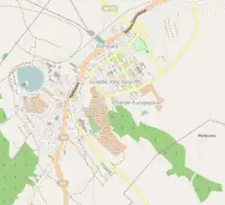 Mapa konturowa Bielawy, blisko lewej krawiędzi znajduje się punkt z opisem „Kamieniczki”