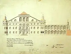 Rzut fasady z 1830 r.