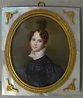 Biedermeierowska miniatura z portretem młodej dziewczynyok. 1835 r.