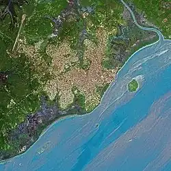 Widok na Bissau i wyspę