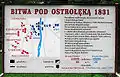 Tablica informacyjna przed Mauzoleum bitwy pod Ostrołęką