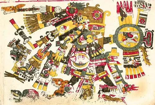 Tezcatlipoca czarny – Kodeks Borgia, XV wiek