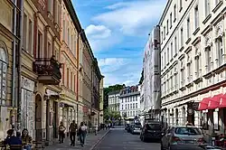 Widok ze skrzyżowania z ul. Meiselsa na północ