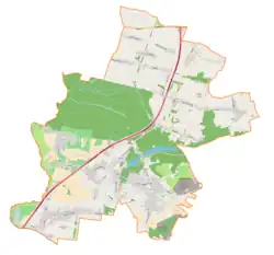 Mapa konturowa gminy Bobrowniki, po prawej znajduje się punkt z opisem „Twardowice”