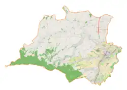 Mapa konturowa gminy Boguchwała, u góry nieco na prawo znajduje się punkt z opisem „Nosówka”