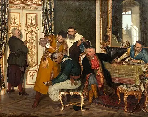 List żywy - Scena z Pamiątek Soplicy Henryka Rzewuskiego (1875)