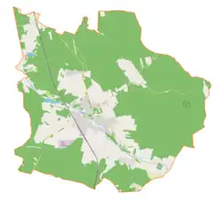 Mapa konturowa gminy Boronów, blisko centrum na lewo u góry znajduje się punkt z opisem „Zumpy”