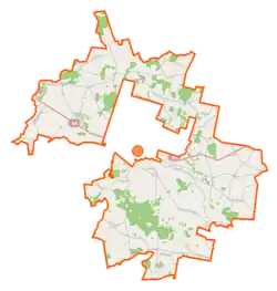 Mapa konturowa gminy wiejskiej Brańsk, na dole po prawej znajduje się punkt z opisem „Klichy”
