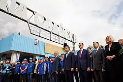 Obchody sierpnia 1980; obok prezydent Andrzej Duda i przewodniczący NSZZ „S” Piotr Duda (2018)