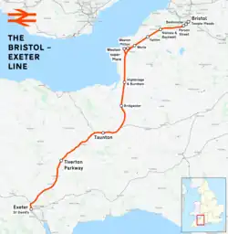 Mapa przebiegu linii kolejowej