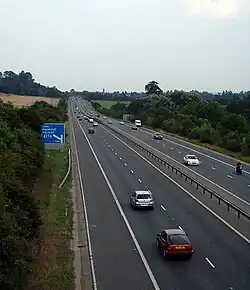 Autostrada między węzłami nr 1 i 2. Widok w kierunku północnym.