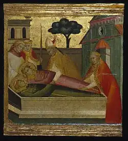 Lorenzo di Niccolò, Św. Wawrzyniec złożony do grobu św. Szczepana (1410–1414)