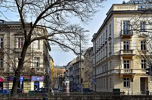 Ulica widziana z zachodu, z ulicy Dietla