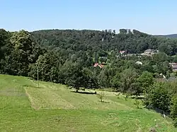 Widok na Bukową górę ze Skały z Krzyżem