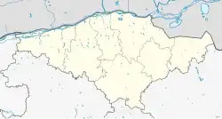 Mapa konturowa obwodu Silistra, blisko centrum na lewo znajduje się punkt z opisem „Gławinica”