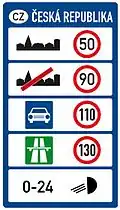 Ograniczenia prędkości w Czechach