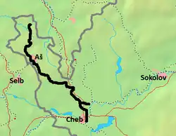 Mapa przebiegu linii kolejowej 148