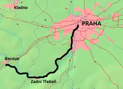 Mapa przebiegu linii kolejowej 171