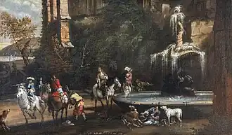 Capriccio con la fontana di Nettuno  Luca Carlevarijs