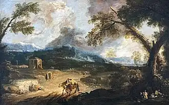 Paesaggio con monaci e viandanti  Marco Ricci