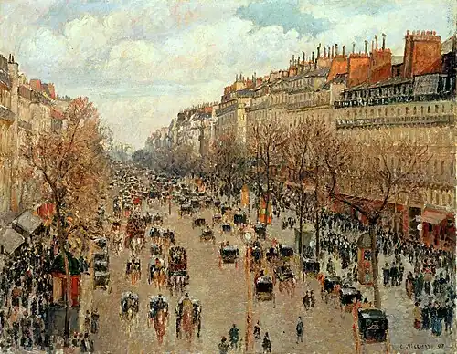 Boulevard Montmartre, mal. Camille Pissarro (1897)