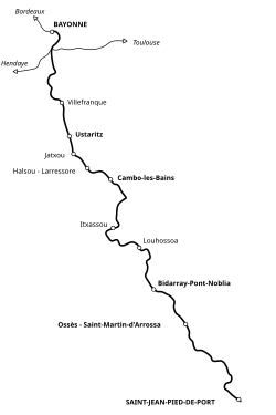 Mapa przebiegu linii kolejowej 660 000