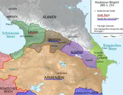 Tereny Abchazji jako część Lazyki w roku 385