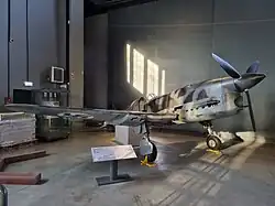 Francuski samolot myśliwski Caudron CR.714 Cyclone eksponowany w Muzeum Lotnictwa Polskiego w Krakowie