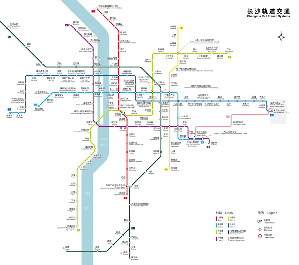 Mapa metra w Changsha