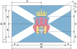 Wymiary chorągwi Krakowa.